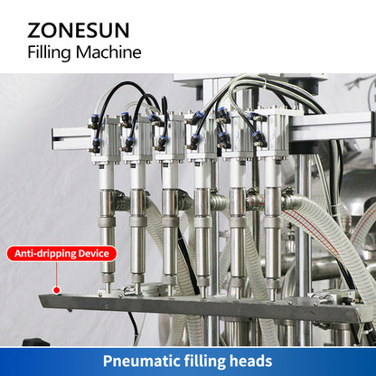 ZONESUN ZS-YT6T-6V Automatic Piston Pump Liquid Filling Machine With MIxing Tank