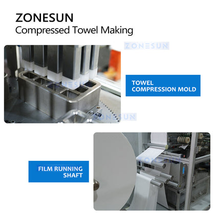 Compressed towel molding machine