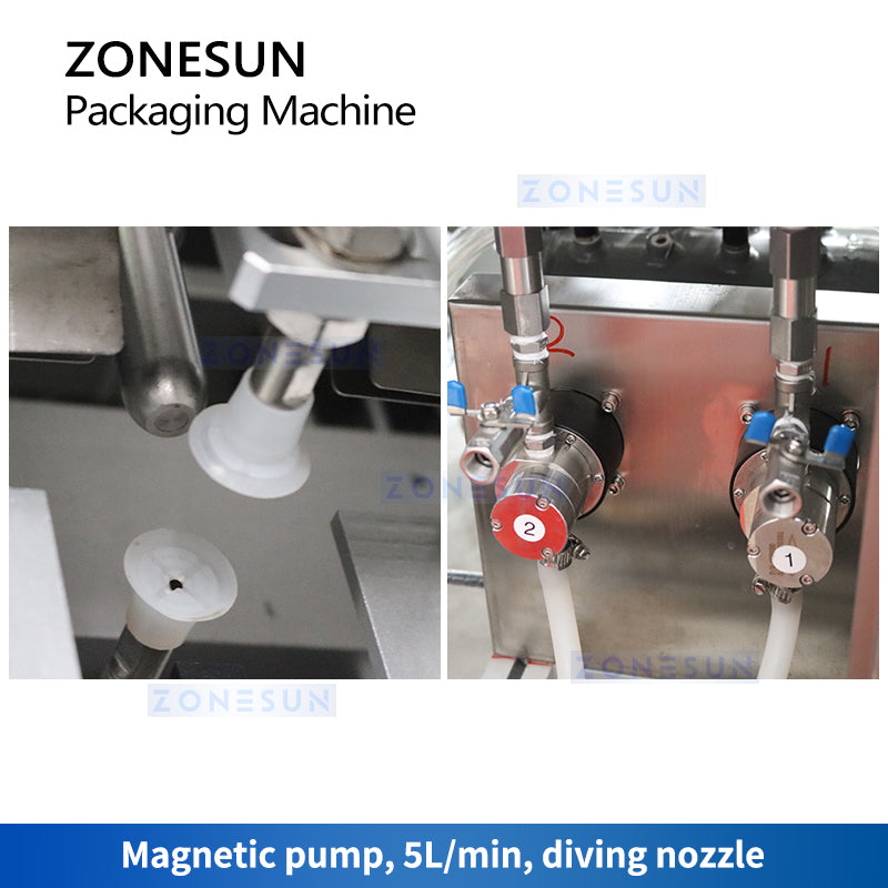 ZONESUN ZS-MS2TGF Full Automatic 2 Nozzles High Speed Liquid Filling And Sealing Machine