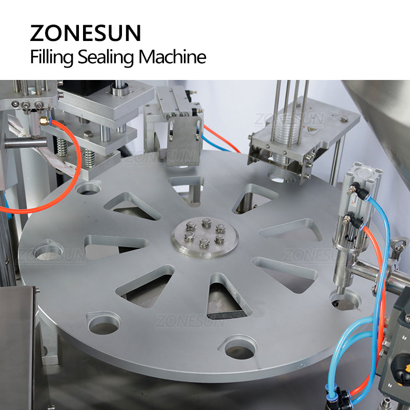 ZONESUN ZS-FS100 Máquina automática de sellado de tazas de llenado de pasta rotativa