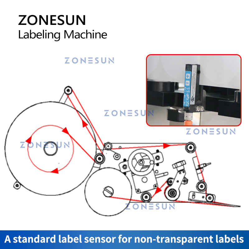 ZONESUN ZS-TB200R Automatic Wrap-around Round Bottle Labeling Machine