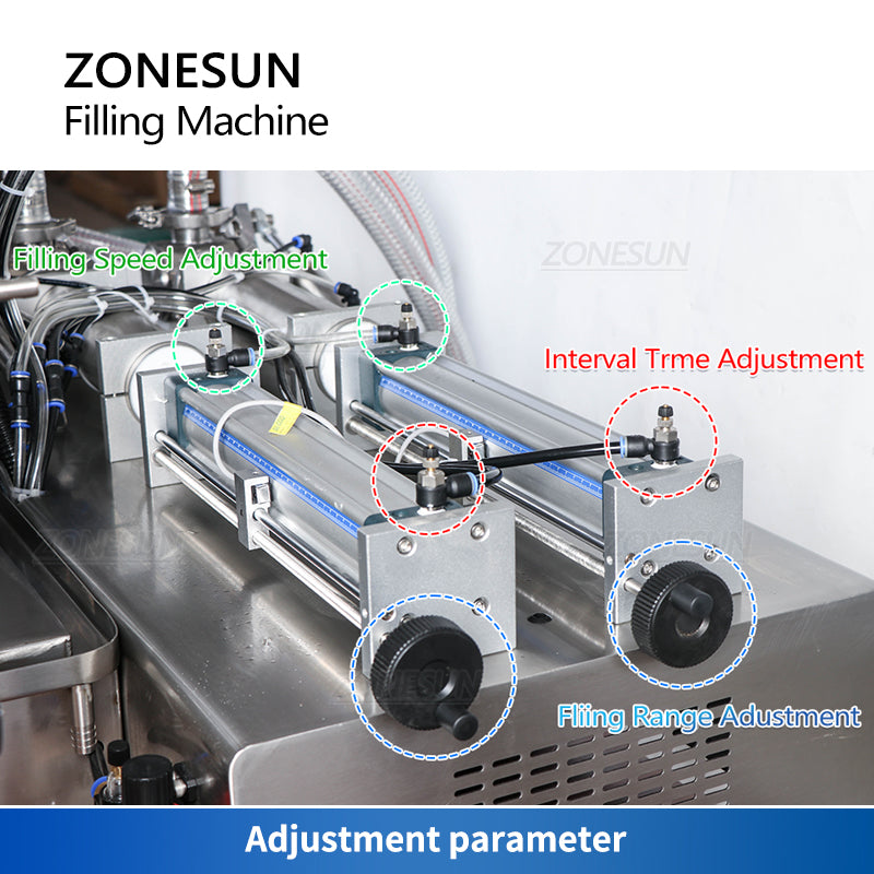 ZONESUN ZS-DTHSP2 2 Nozzles Pneumatic Piston Pump Viscous Liquid Filling Machine