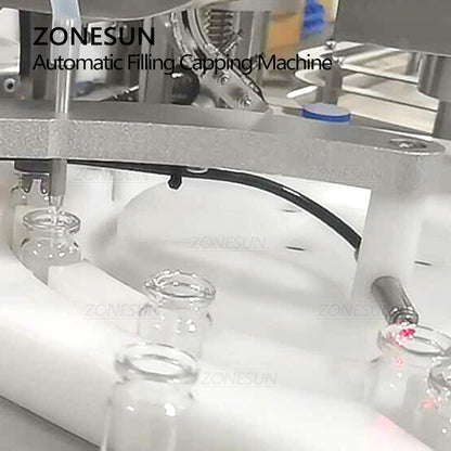 ZONESUN ZS-AFC20 Botella de penicilina automática Bomba peristáltica Máquina de llenado y tapado de líquidos con alimentador de tapas 