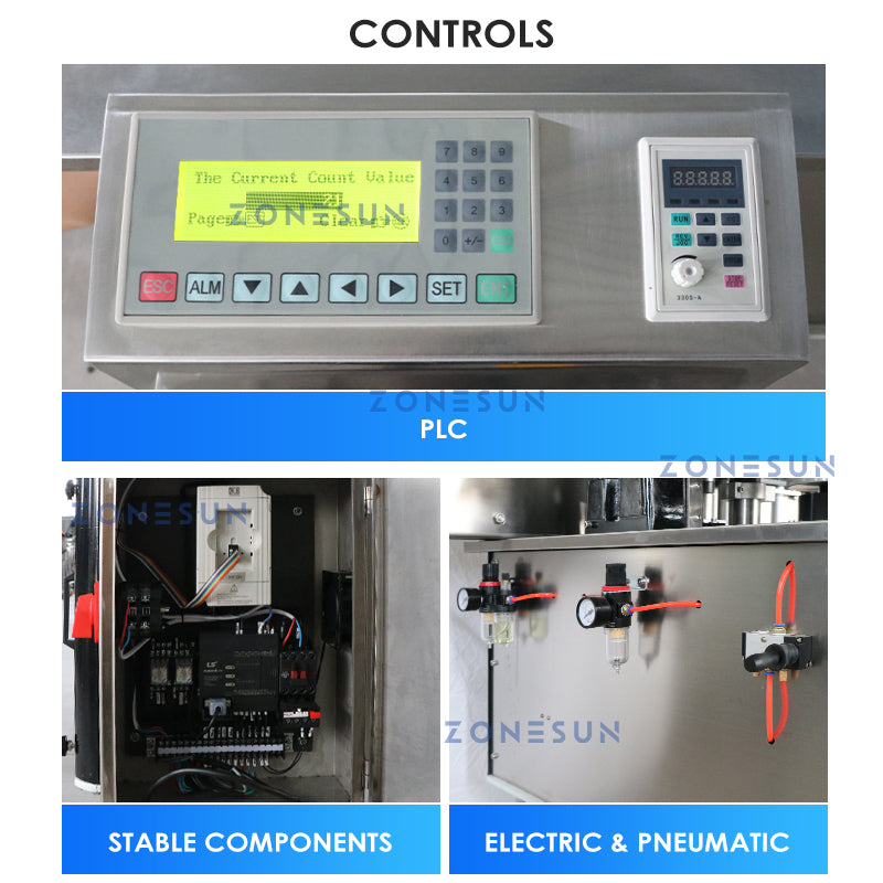 ZONESUN ZS-WGTB01 Automatic Round Bottle Glue Labeling Machine