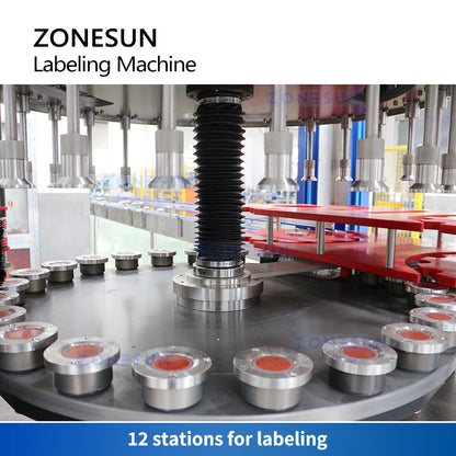 ZONESUN ZS-GTB12 Automatic Hot Melt Glue Round Bottle Labeling Machine