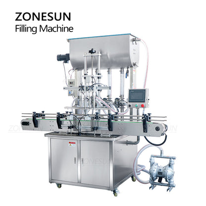 ZONESUN ZS-YT4T-4PM Automatic Paste Filling Machine Wieh Heater And Mixer