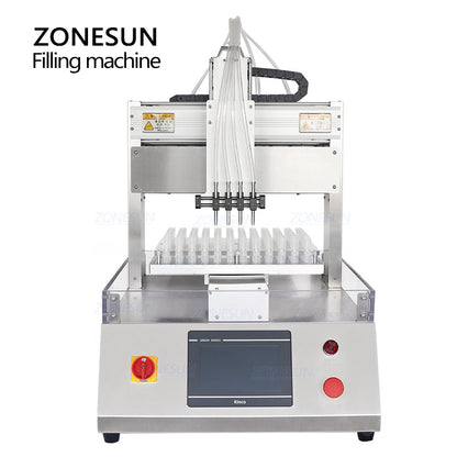 ZONESUN ZS-XYZ4 4 Nozzles Ceramic Plunger Pump Liquid Filling Machine