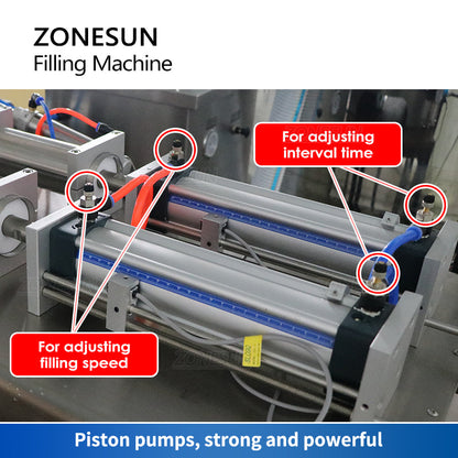 Máquina de llenado de pasta con bomba de pistón neumática automática ZONESUN ZS-DTPT2 con tanque mezclador y bomba de alimentación 