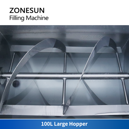 ZONESUN ZS-DTGT900U Automatic Rotor Pump Paste Filling Machine With Mixer Hopper