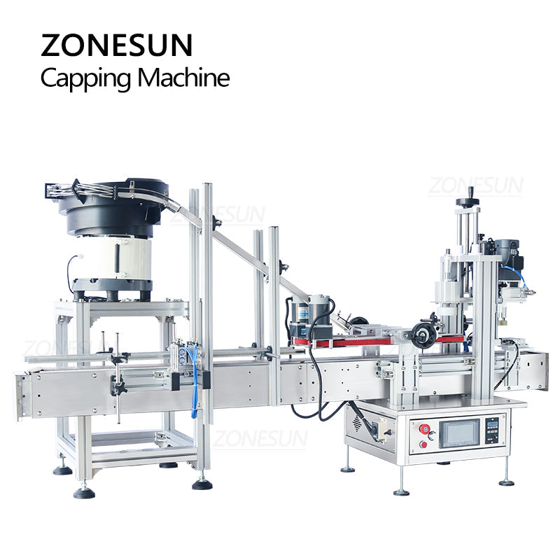 ZONESUN ZS-XG1870P Automatic Capping Machine with Cap Unscrambler Production Line