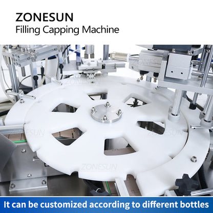 ZONESUN ZS-AFC11 Botellas enrollables automáticas Bomba magnética Máquina tapadora de llenado de líquidos con alimentador de tapas 