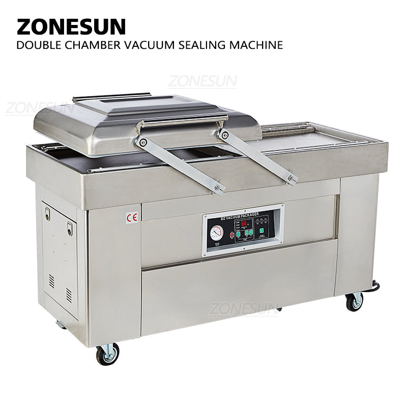 ZONESUN Automatic Double Chamber Vacuum Sealing Machine With Date Coder