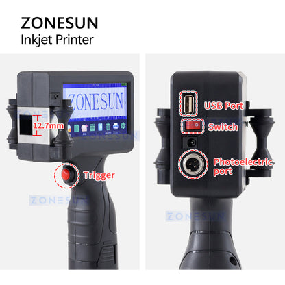 Máquina de codificación de impresora de inyección de tinta portátil ZONESUN ZS-HIP127