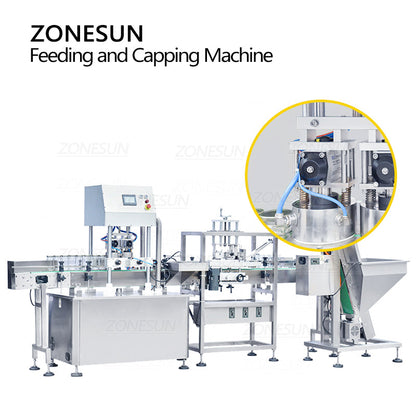 ZONESUN ZS-XGVS1 Automatic Vacuum Can Capping Machine With Cap Feeder