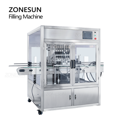 ZONESUN ZS-YTZL8A Automatic 8 Nozzles Vacuum Liquid Filling Machine With Dust Cover