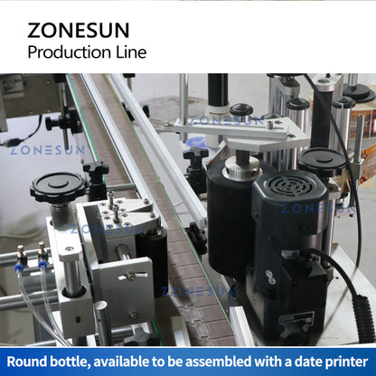 ZONESUN ZS-FAL180D6 4 Nozzles Magnetic Pump Liquid Filling Cap Screwing Round Bottle Labeling Production Line