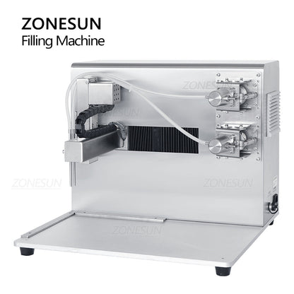 ZONESUN ZS-YTXYZ2 Automatic 2 Nozzles Ceramic Pump Small-dose Liquid Filling Machine