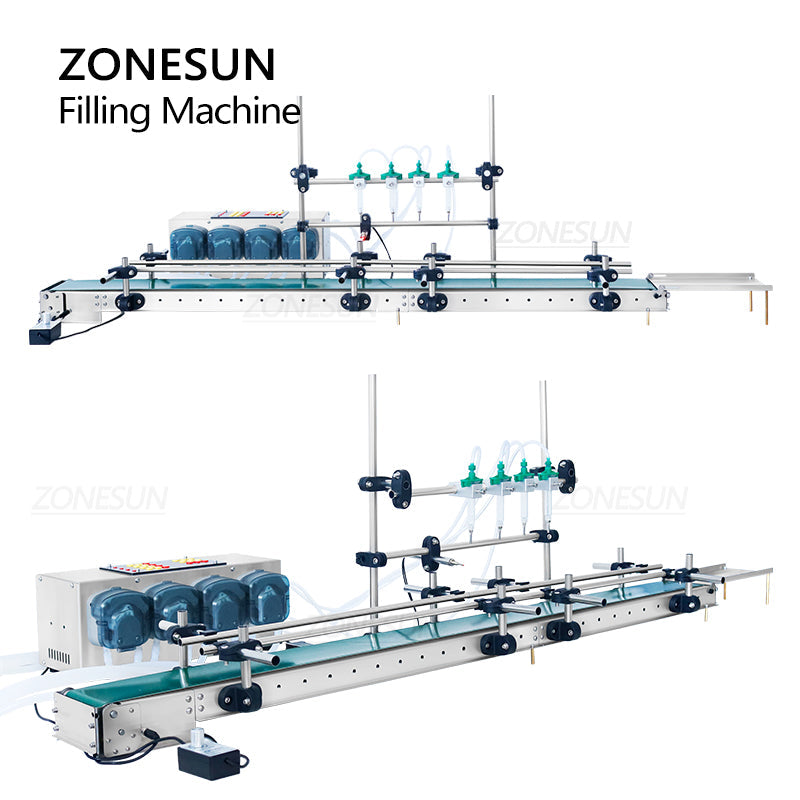 ZONESUN ZS-DTPP100C4 Small Automatic 4 Nozzles Peristaltic Pump Liquid Filling Machine