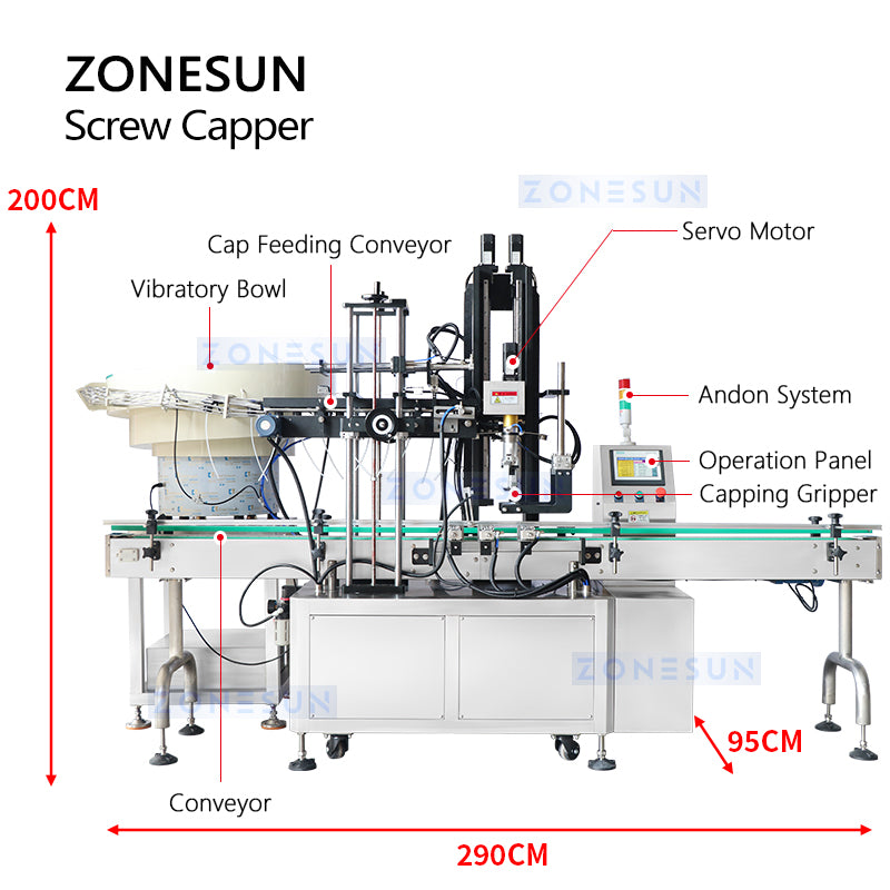 ZONESUN ZS-XG445 Máquina automática de tapado de botellas con bomba de gatillo con alimentador vibratorio de tapa