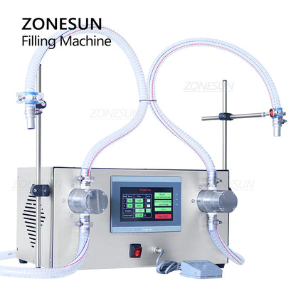 ZONESUN ZS-G25A2 High Flow Rate 2 Nozzles Magnetic Pump Corrosive Liquid Filling Machine