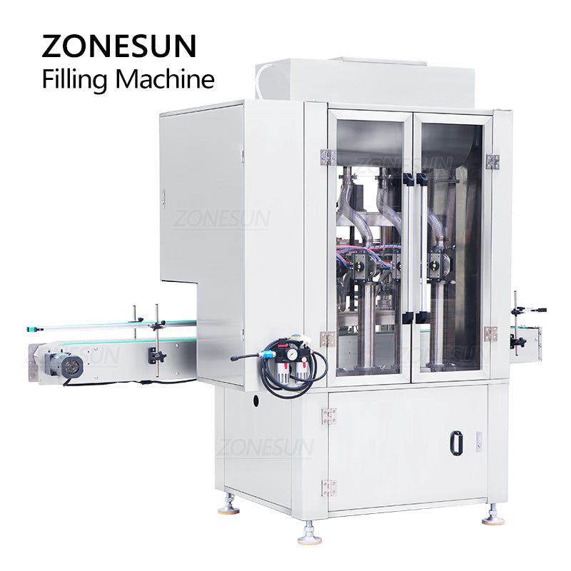 ZONESUN ZS-SV4P Automatic 4 Nozzles Servo Motor Piston Pump Paste Filling Machine