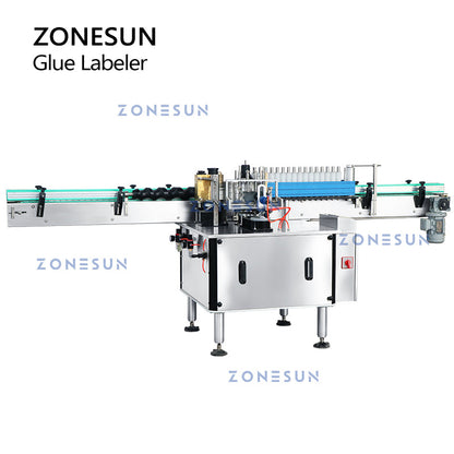 ZONESUN ZS-WGTB01 Automatic Round Bottle Glue Labeling Machine