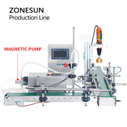 ZONESUN ZS-FAL90S Small Automatic Peristaltic/Magnetic Pump Liquid Filling Capping Machine