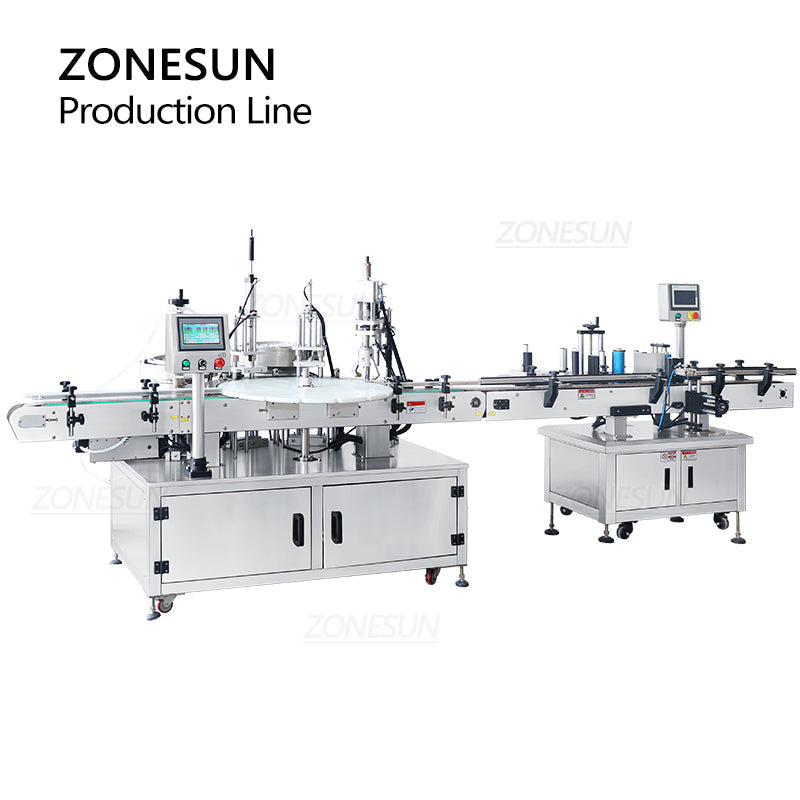 ZONESUN ZS-FAL180A10 bomba peristáltica de boquilla única tapa de llenado de líquido alimentación atornillado línea de producción de etiquetado de botellas redondas 