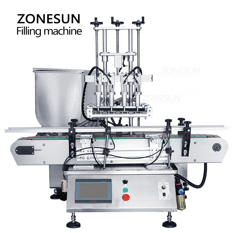 ZONESUN ZS-DTGT4T Pneumatic 4 Nozzles Paste Liquid Filling Machine