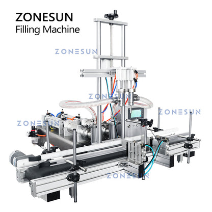 ZONESUN ZS-DTYT2 Automatic Pneumatic Piston 2 Nozzles Viscous Liquid Filling Machine