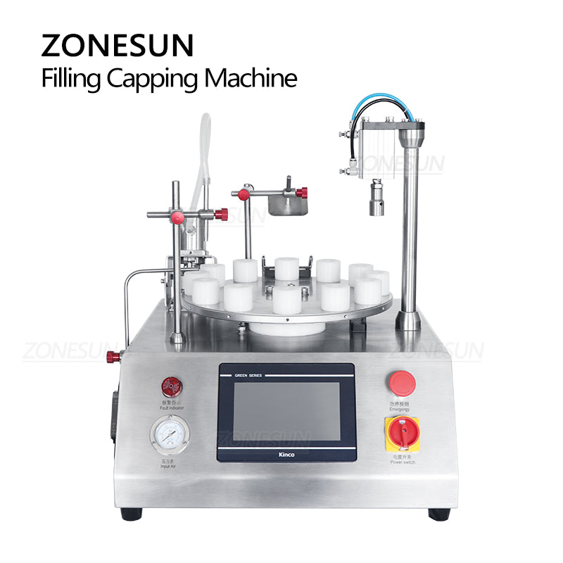 ZONESUN ZS-AFC1CP Rotary Ceramic Pump Liquid Filling And Capping Machine