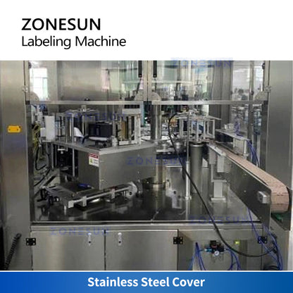 ZONESUN ZS-CYXR12 Automatic Hot Melt Glue Film Round Bottle Labeling Machine