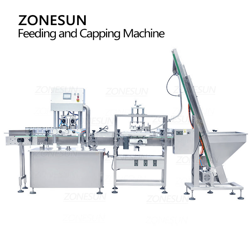 ZONESUN ZS-XGVS1 Automatic Vacuum Can Capping Machine With Cap Feeder