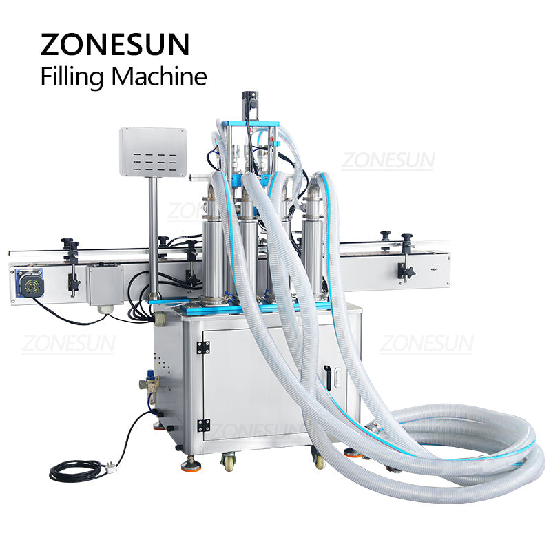 ZONESUN ZS-SV4HS 4 Nozzles Servo Piston Pump Liquid Filling Machine