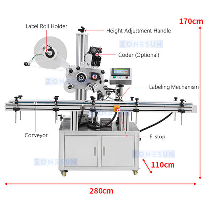 ZONESUN ZS-TB150P2 Automatic Flat Surface Labeling Machine