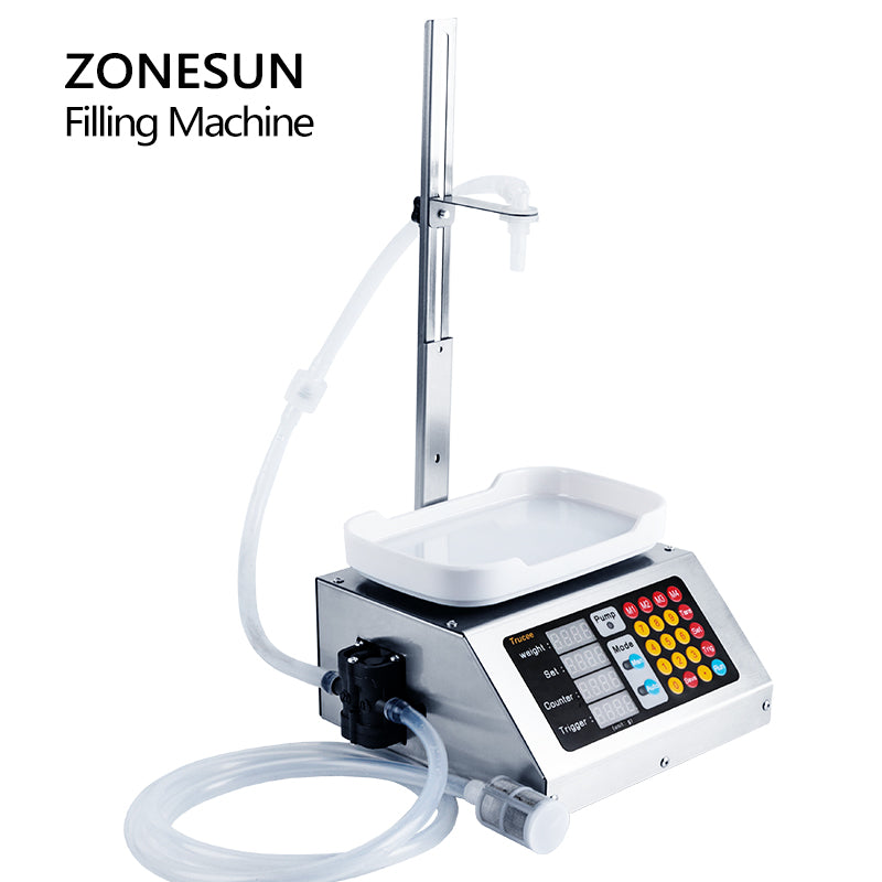 ZONESUN M-1080S Semi Automatic Diaphragm Pump Liquid Weighing Filling Machine