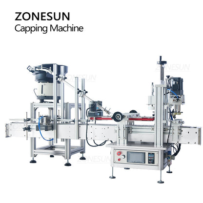 ZONESUN ZS-XG1870P Automatic Capping Machine with Cap Unscrambler Production Line