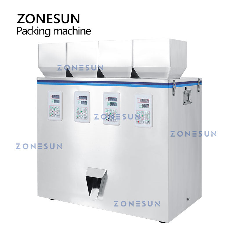 ZONESUN ZS-GWF4 Máquina de pesaje de llenado de gránulos de 4 tolvas 