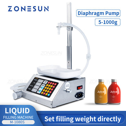 ZONESUN M-1080S Semi Automatic Diaphragm Pump Liquid Weighing Filling Machine