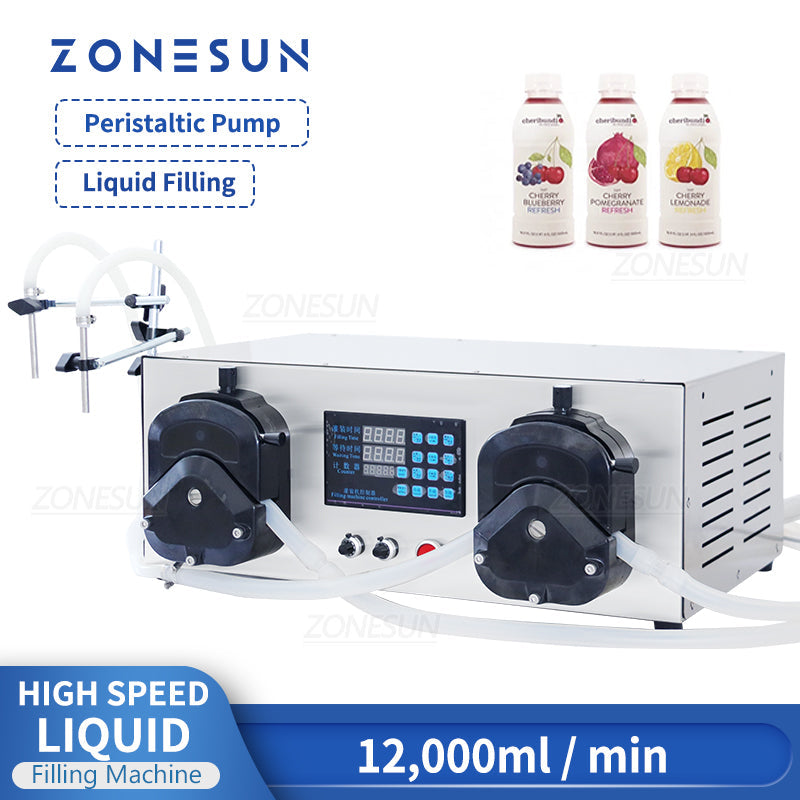 ZONESUN ZS-YTPPR2 Semi-automatic 2 Nozzles Peristaltic Pump Liquid Filling Machine