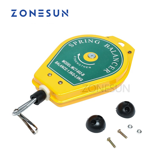 ZONESUN Spring Balancer 1.5kg-3.0kg Destornillador Herramienta colgante para máquina tapadora