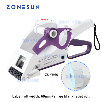 ZONESUN Manual Flat Surface Price Tag Labeling Machine