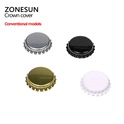 ZONESUN 100pcs/lot Assorted Colors Beer Bottle Cap Beer Llid  Gold/ Black/ Silver For Capping Machine