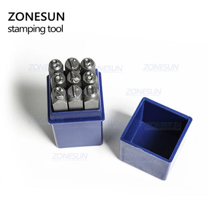 ZONESUN 9PCS Number " 0-9 " Steel Stamping Tools