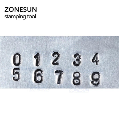 ZONESUN 9PCS Number " 0-9 " Steel Stamping Tools