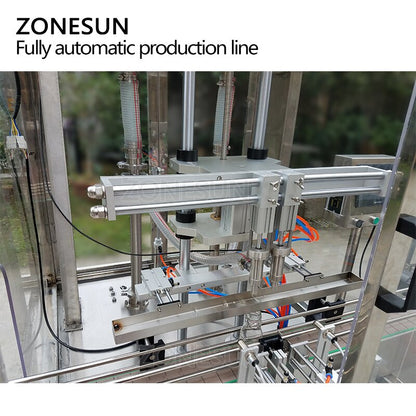 ZONESUN Vertical Type Electric 6 Nozzles Liquid Filling Capping Round Bottle Labeling Machine