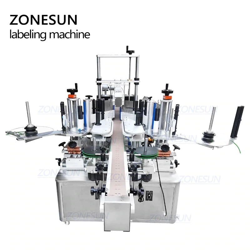 ZONESUN Automatic Dual-side Irregular Square Bottle Labeling Machine