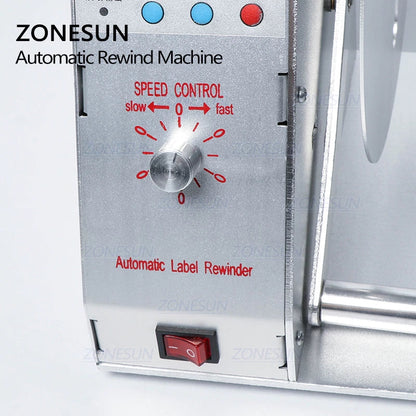 ZONESUN Automatic Flat Label Rewinding Machine For Clothing Wash Label Barcode