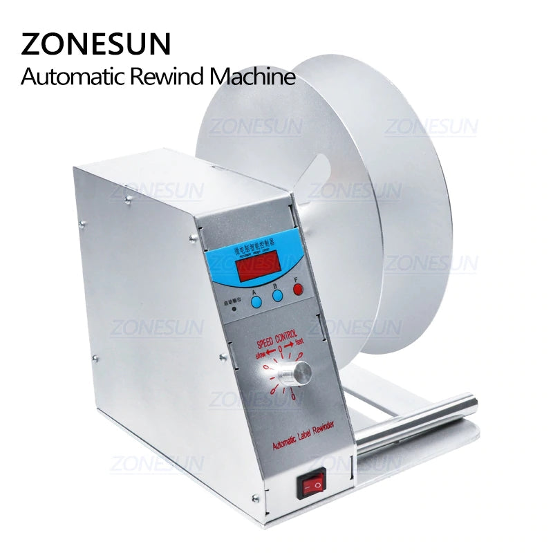 ZONESUN Automatic Flat Label Rewinding Machine For Clothing Wash Label Barcode