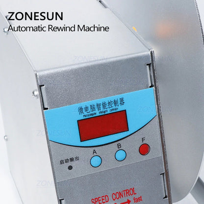 ZONESUN Automatic Flat Label Rewinding Machine For Clothing Wash Label Barcode